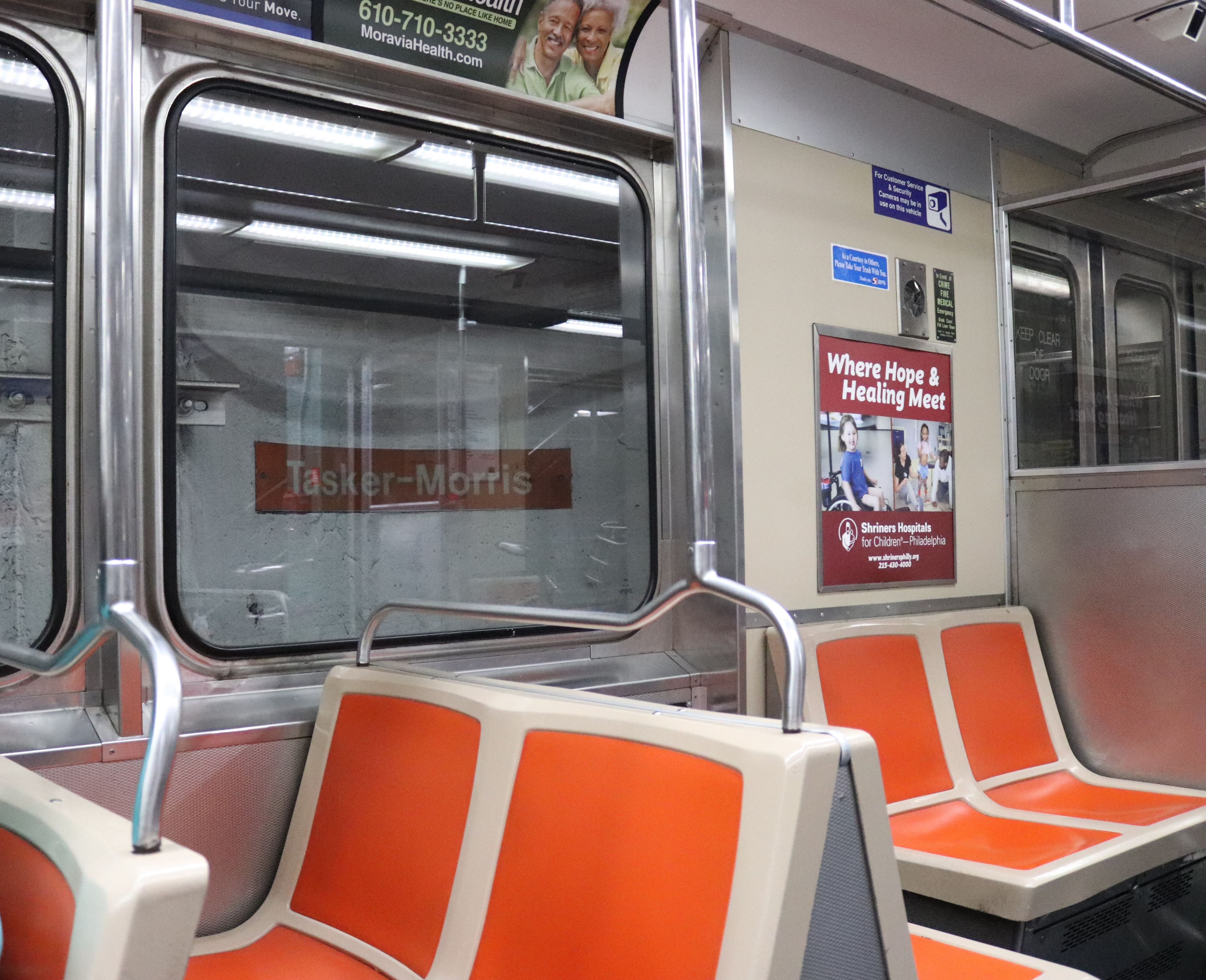 inside a septa subway